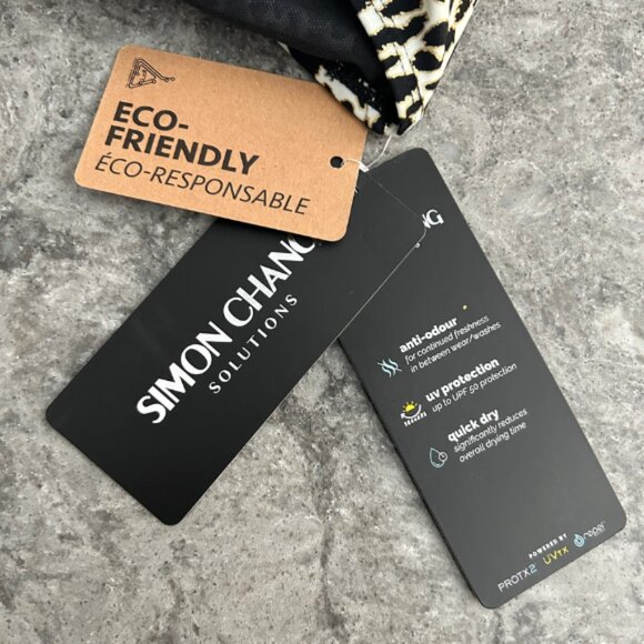 NWT Simon Chang One piece Figure Flattering Leopard Wrap Swimsuit - Size 8 - Picture 5 of 7